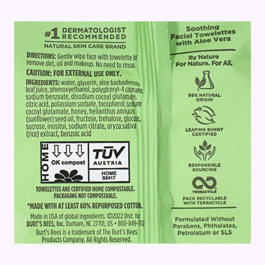 Burt's Bees Soothing Facial Cleansing Towelettes 10 Pk - CarrieAway
