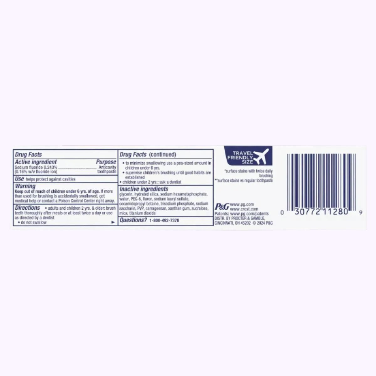 Crest 3D White Brilliance Toothpaste Vibrant Peppermint 2.4 Oz - CarrieAway