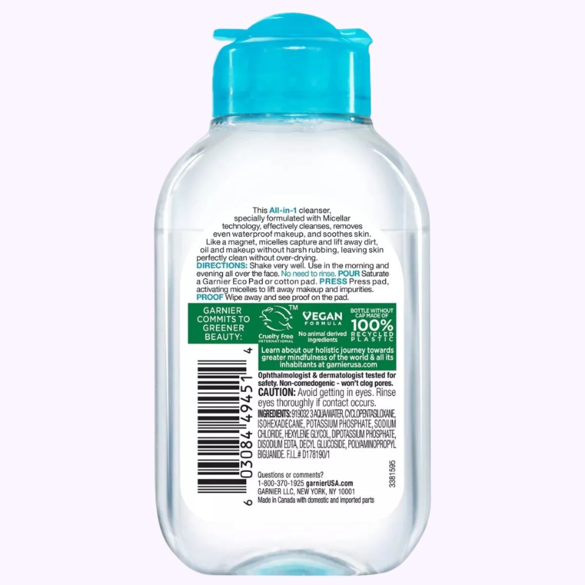 Garnier Micellar Cleansing Water All - in - 1 Waterproof Makeup Remover 3.4 Oz - CarrieAway