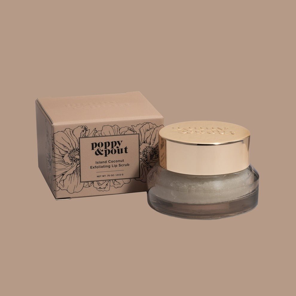 Poppy & Pout Lip Scrub, Island Coconut .75 Oz - CarrieAway