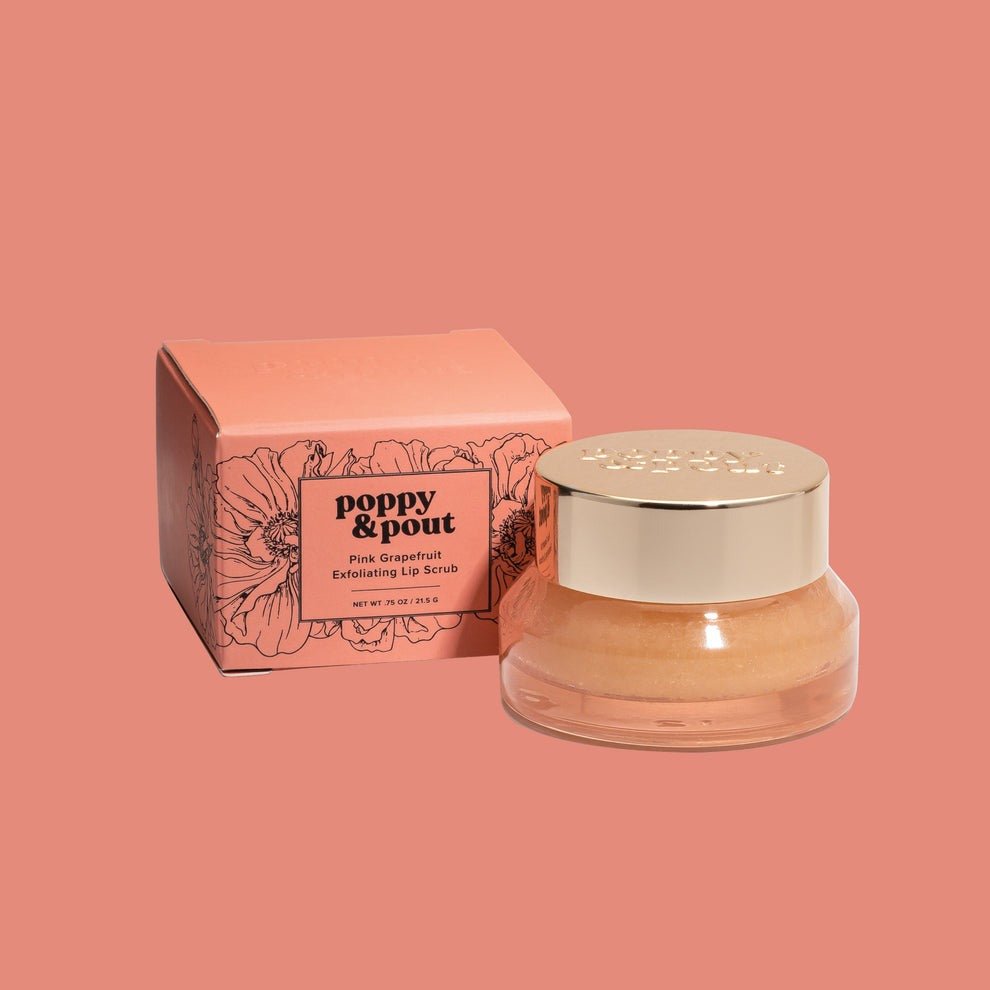 Poppy & Pout Lip Scrub, Pink Grapefruit .75 Oz - CarrieAway