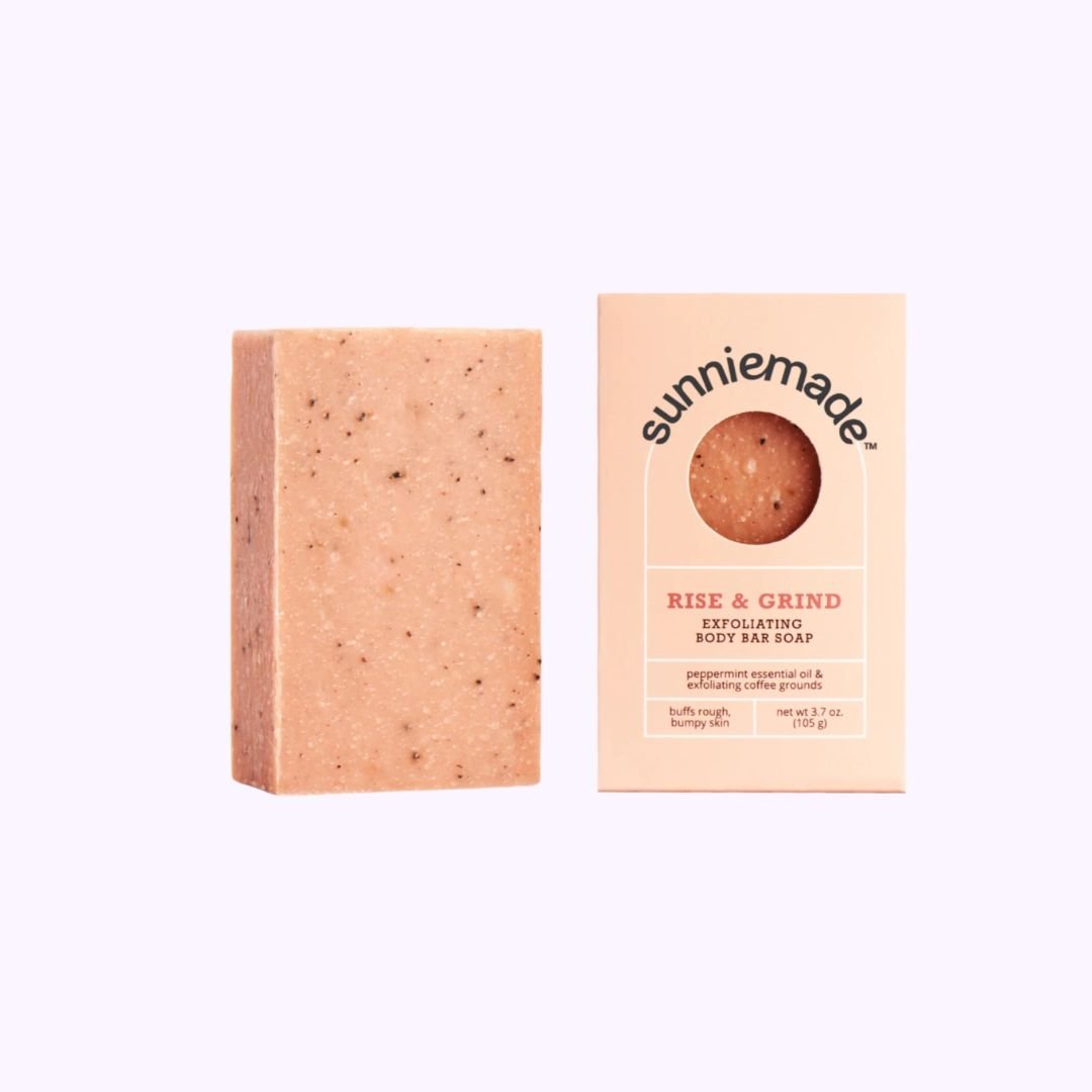 Sunniemade Rise & Grind Exfoliating Body Bar Soap 3.7 Oz - CarrieAway