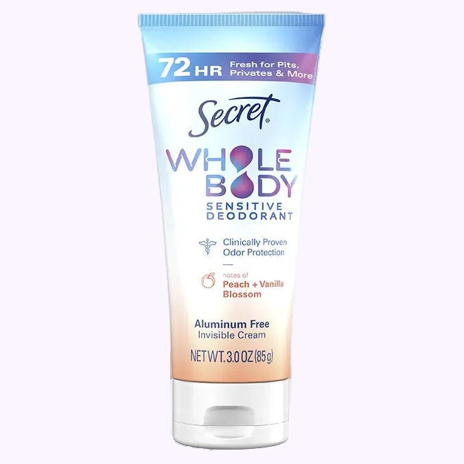 Secret Whole Body Cream Aluminum Free Deodorant Peach & Vanilla 3 Oz - CarrieAway