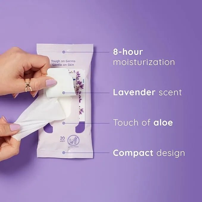 Wet Ones Antibacterial Hand Wipes Lavender 20 Ct - CarrieAway
