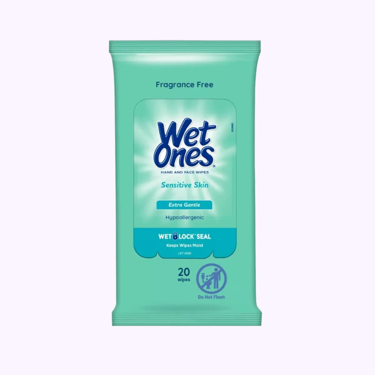 Wet Ones Sensitive Skin Extra Gentle Hand Wipes Fragrance Free 20ct - CarrieAway