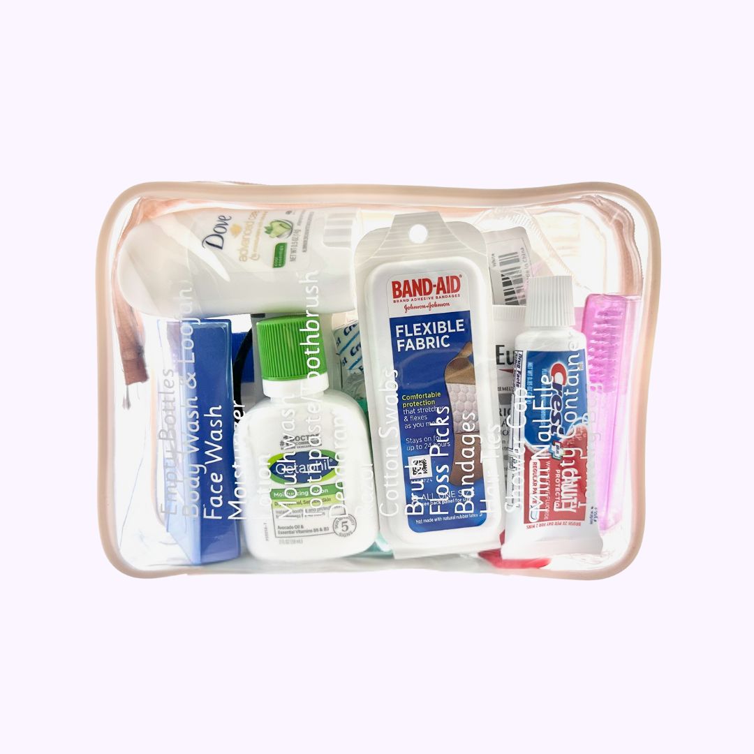 Women's Complete Travel Kit with Fill Your Own Bottles TSA Compliant