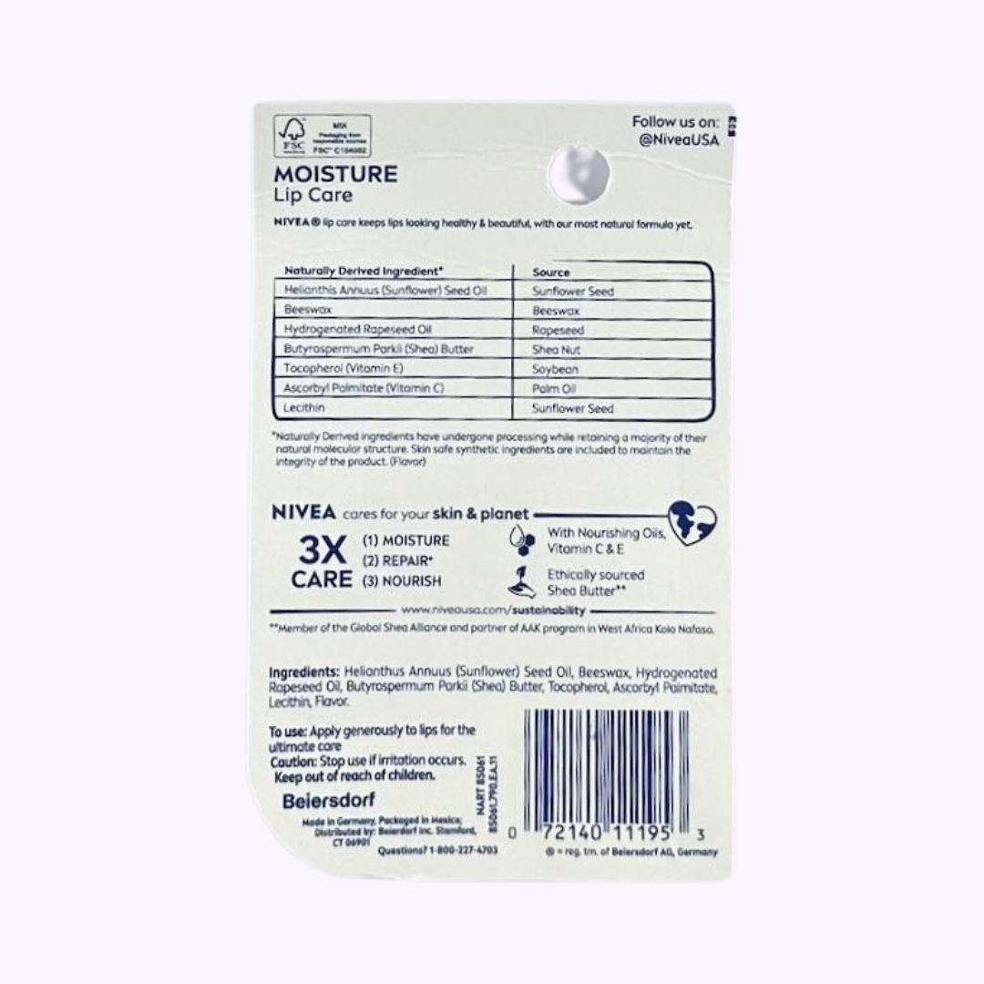 Nivea Moisture Lip Care .17 Oz - CarrieAway