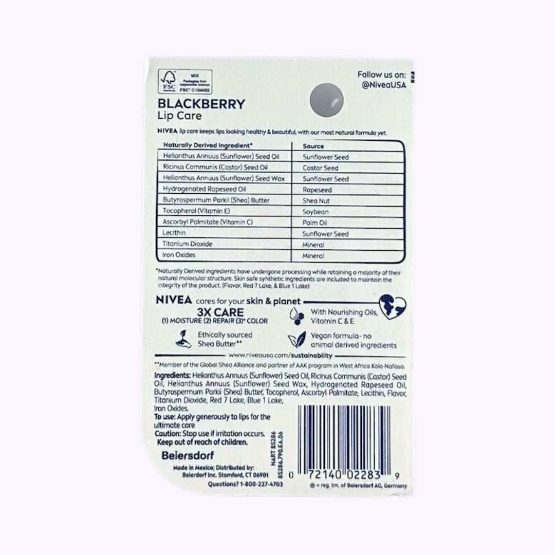 Nivea Blackberry Lip Care .17 Oz - CarrieAway