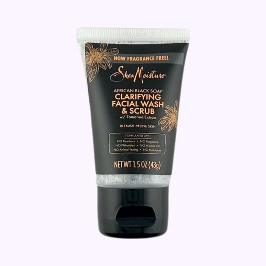 Shea Moisture African Black Soap Clarifying Facial Wash & Scrub 1.5 Oz - CarrieAway travel size