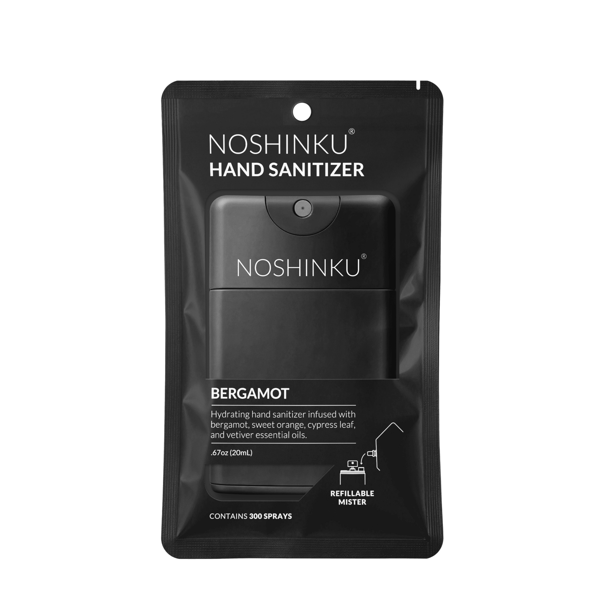 Noshinku Bergamot Ultra-Moisturizing Pocket Hand Sanitizer .67 Oz - CarrieAway
