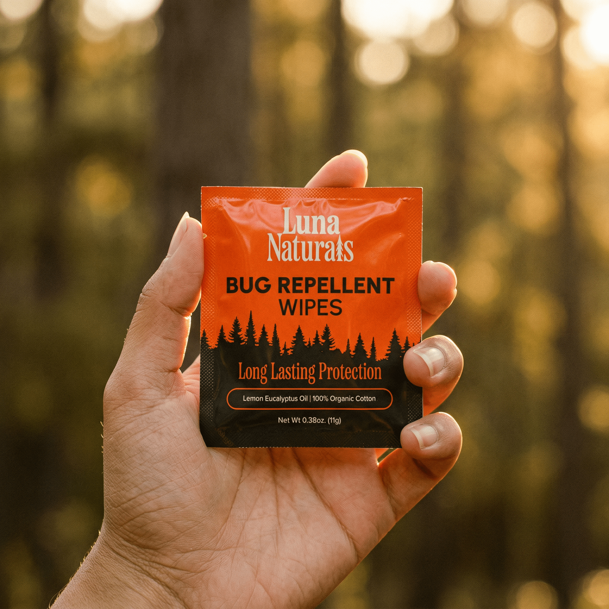 Luna Naturals Bug Repellent Wipes | Lemon Eucalyptus Oil | 15 Pack - CarrieAway