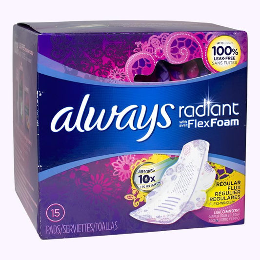 Radiant Regular w/ Wings Scented Pads 15 Pack