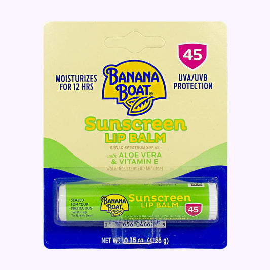 Banana Boat Sunscreen SPF 45 Lip Balm With Aloe .15 Oz