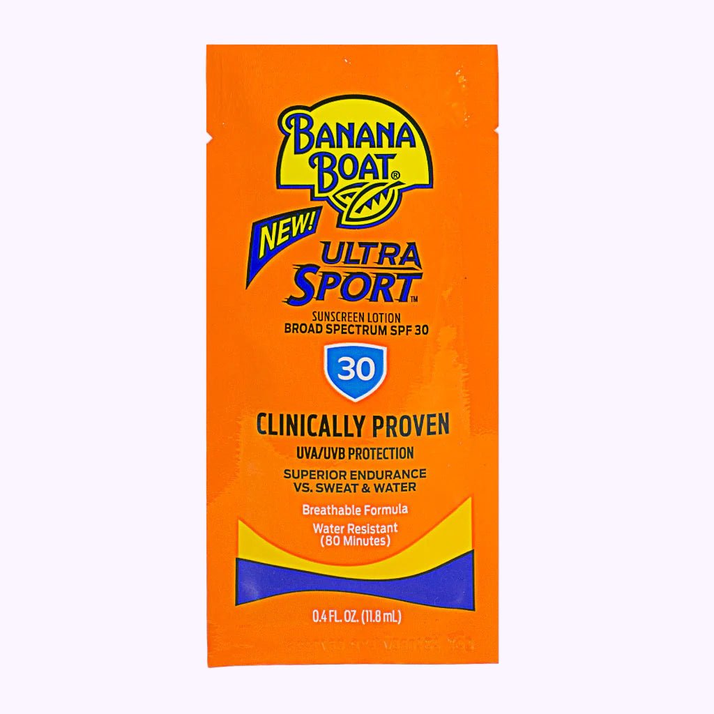 Banana Boat Ultra Sport SPF 30 Sunscreen Lotion 0.4 oz Packet - CarrieAway Travel Size TSA Approved