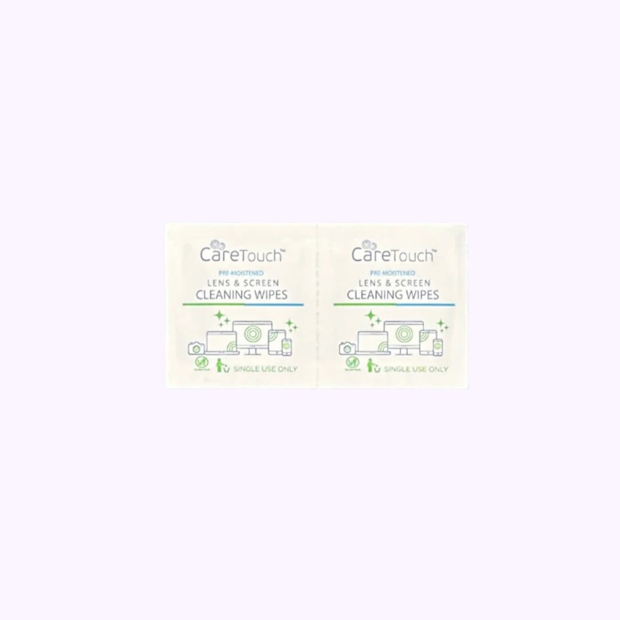 Lens Cleaning Wipes for Eyeglasses by Care Touch 2 Ct