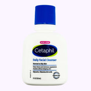 Cetaphil Daily Facial Cleanser 2 Oz on lilac background Normal to Oily Skin Travel Size TSA Approved