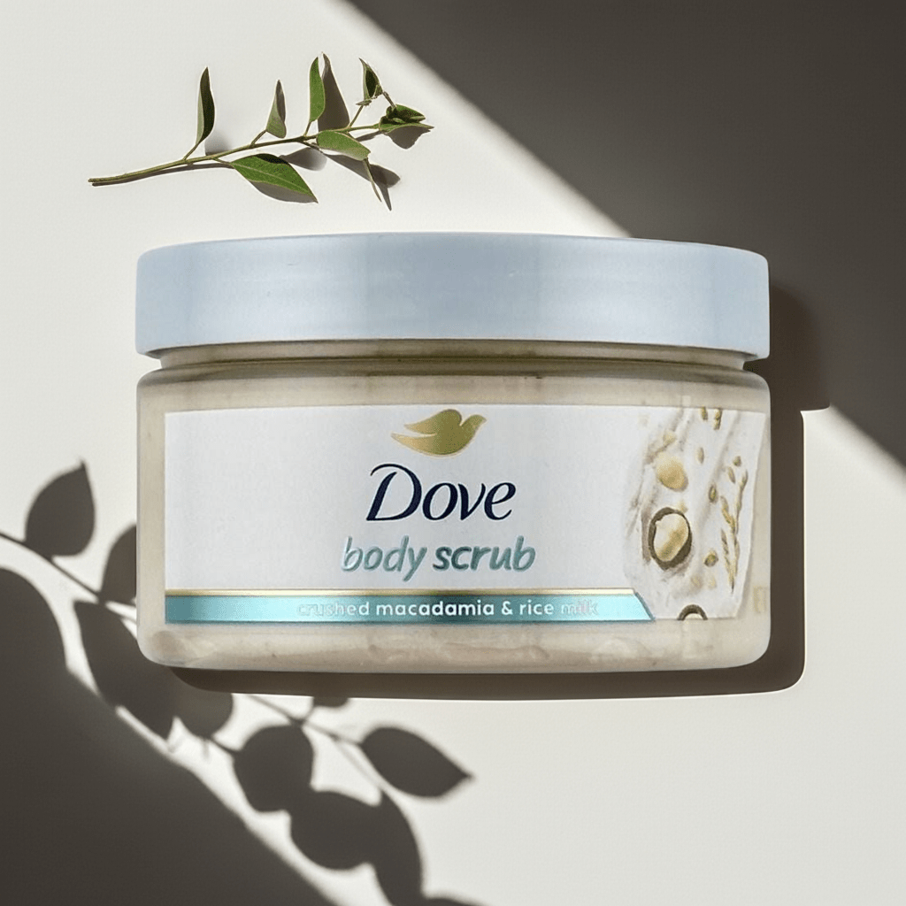 Dove Crushed Macadamia and Rice Milk Body Scrub 3.5 Oz - CarrieAway