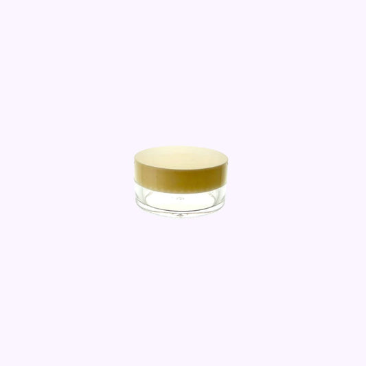 Empty Clear Container Beige Lid .35 Oz