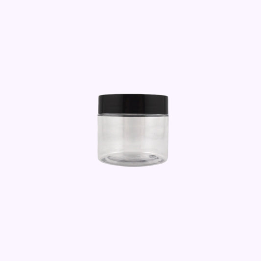 Empty Clear Container Black Lid 1.69 Oz