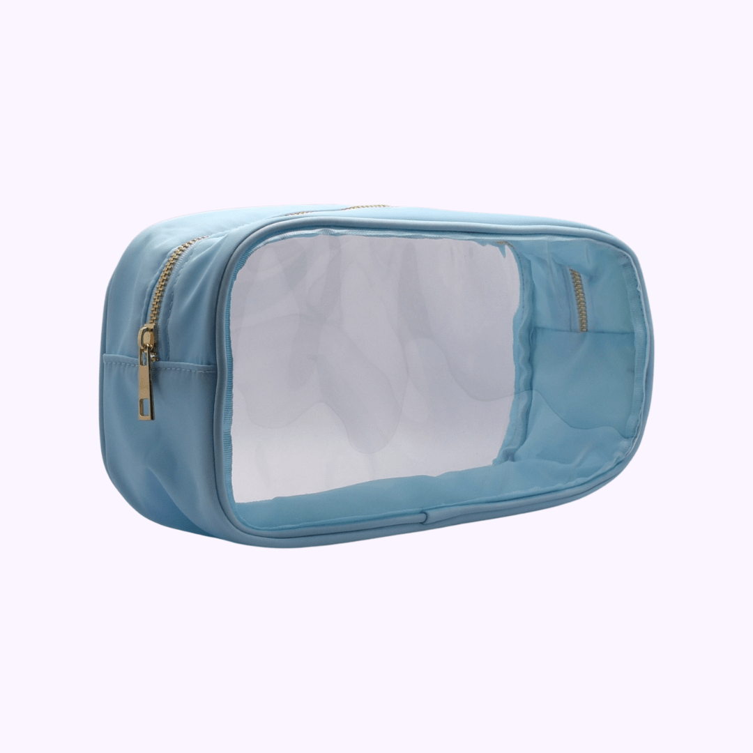 Evie Light Blue Large Cosmetic Bag - CarrieAway