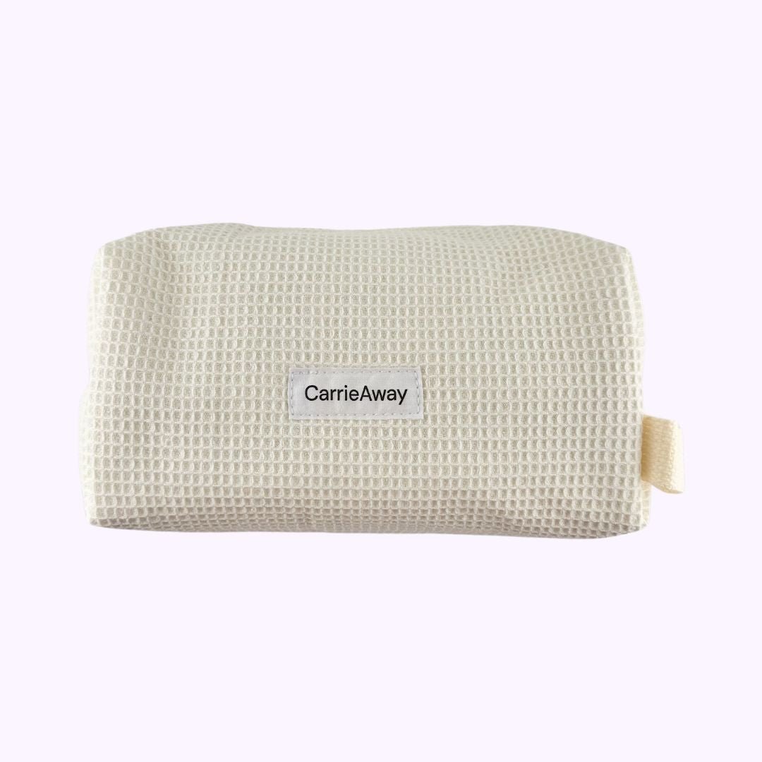 Jerie Bag Shelf White Large Cosmetic Bag - CarrieAway
