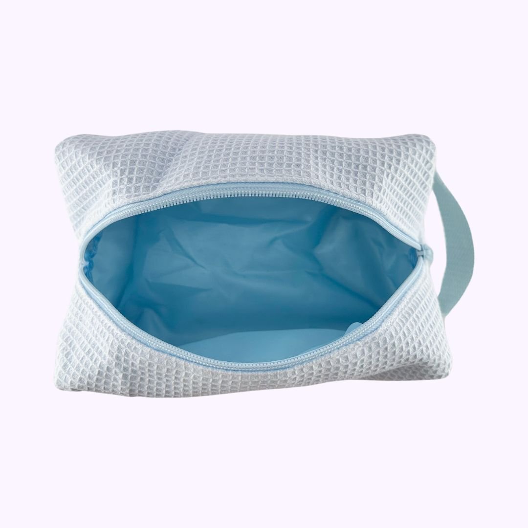 Jerie Bag Spring Blue Large Cosmetic Bag - CarrieAway
