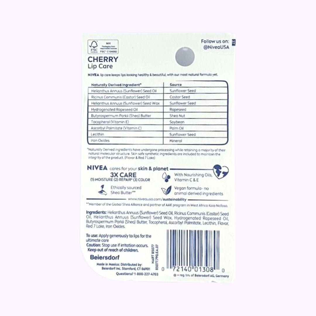Nivea Cherry Tinted Lip Care - CarrieAway