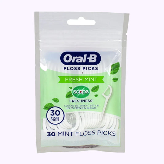 Oral-B Burst of Scope Floss Fresh Mint Picks - Pack of 30