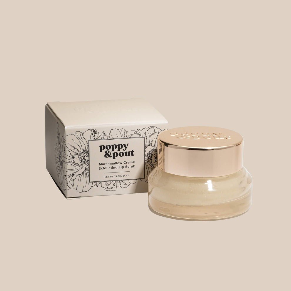 Poppy & Pout Lip Scrub, Marshmallow Creme .75 Oz - CarrieAway