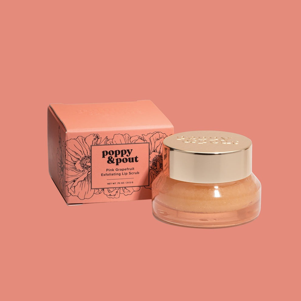 Poppy & Pout Lip Scrub, Pink Grapefruit .75 Oz
