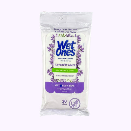 Wet Ones Antibacterial Hand Wipes Lavender 20 Ct