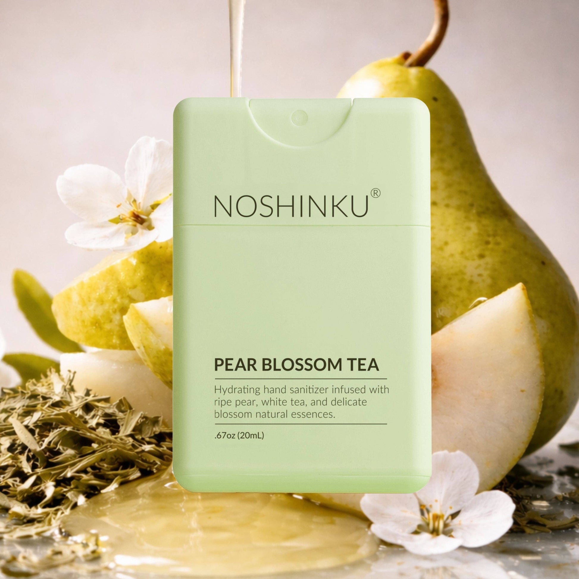 Noshinku Pear Blossom Tea Hydrating Pocket Hand Sanitizer .67 Oz - CarrieAway