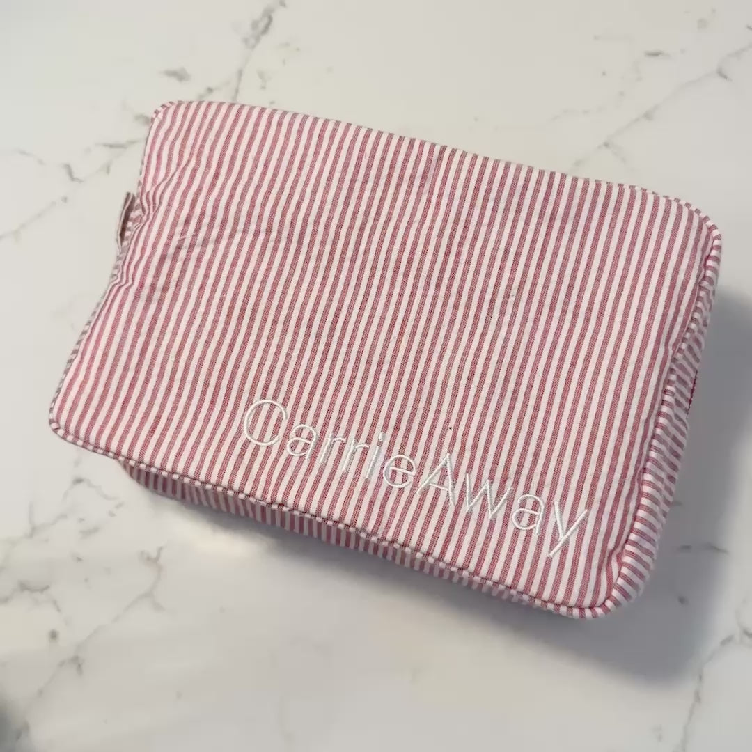 Load video: Lorie Bag Vasa Red Cosmetic Bag CarrieAway