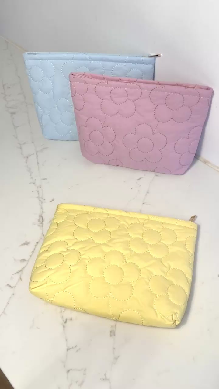 Load video: Bettie Porto Yellow - Medium Cosmetic Bag